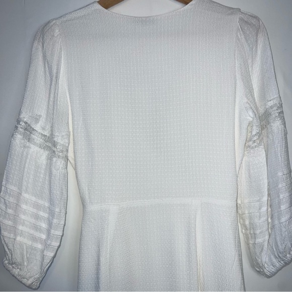 NWT LUSH Deep V-Neck Flirty Event Bride Coastal Beach Mini Wrap Dress White S - Picture 8 of 13